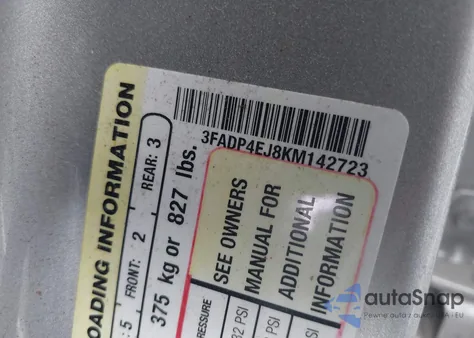 2019 Ford Fiesta Se z USA, uszkodzony, nr VIN 3FADP4EJ8KM142723